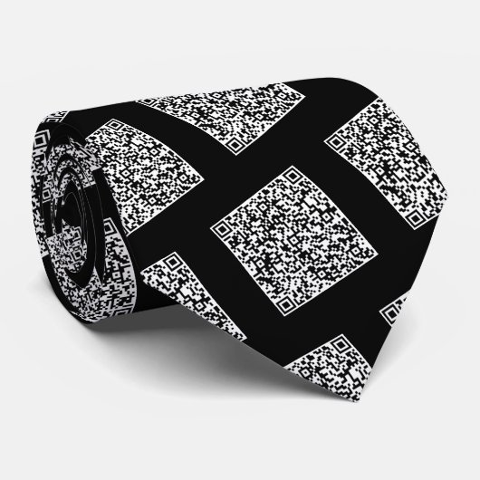 Uw QR Code Scan Info Stropdas met aangepaste kleur (Opgerold)