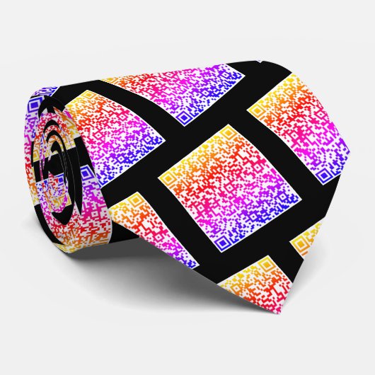 Uw QR Code Scan Info Stropdas met aangepaste kleur (Opgerold)