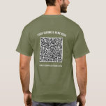 Uw QR-code Scan Naam Website Zakelijk T-shirt<br><div class="desc">Aangepaste kleuren en lettertype - Gepersonaliseerde T-shirt met uw QR Code Scan Info en aangepaste tekst Professionele ontwerp Bedrijfsnaam Website Promotionele Bedrijf T-shirts of Hoodies Gift - Voeg uw QR-code - Afbeelding of Logo - Foto / Naam - Bedrijf / Website of E-mail of telefoon - Contactinformatie / Adres /...</div>