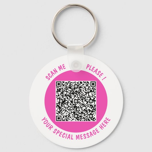 Uw QR Code Scan Sleutelhanger Aangepaste Tekst en  (Voorkant)