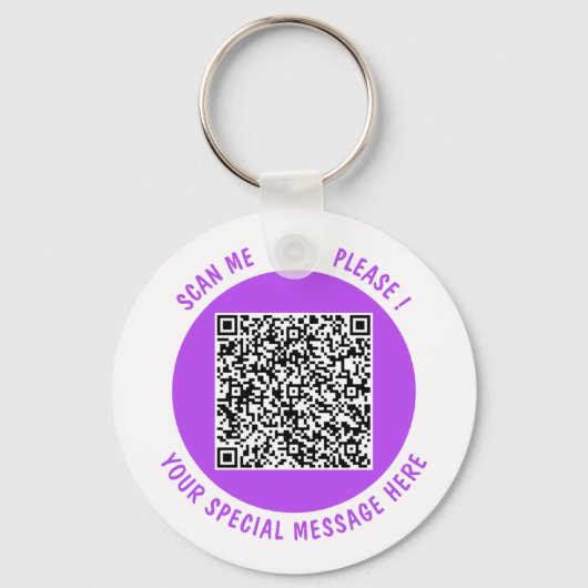 Uw QR Code Scan Sleutelhanger Aangepaste Tekst en  (Achterkant)