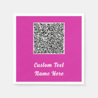 Uw QR-code scan tekst naam feest servetten voorbee