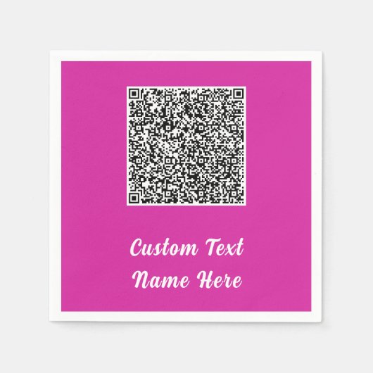 Uw QR-code scan tekst naam feest servetten voorbee (Voorkant)