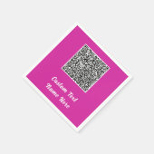 Uw QR-code scan tekst naam feest servetten voorbee (Hoek)