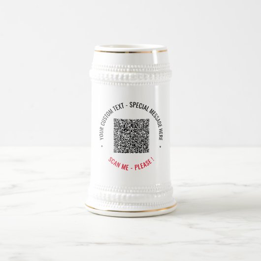 Uw QR-code scaninfo aangepaste tekst bier stein Bierpul (Center)
