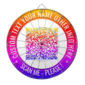 Uw QR-code scaninfo Aangepaste tekst Dart Board Dartbord (Voorkant)