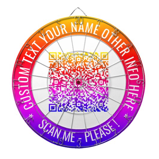 Uw QR-code scaninfo Aangepaste tekst Dart Board Dartbord (Voorkant)