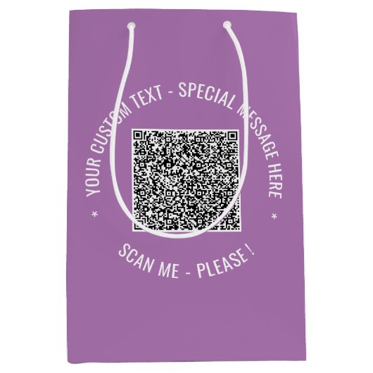 Uw QR-code scaninfo aangepaste tekst geschenkzak Medium Cadeauzakje (Voorkant)