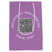 Uw QR-code scaninfo aangepaste tekst geschenkzak Medium Cadeauzakje (Achterkant)