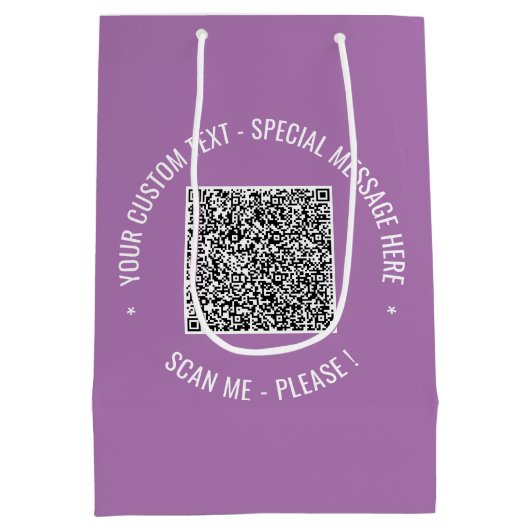 Uw QR-code scaninfo aangepaste tekst geschenkzak Medium Cadeauzakje (Achterkant)
