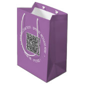 Uw QR-code scaninfo aangepaste tekst geschenkzak Medium Cadeauzakje (Achterkant Gekanteld)