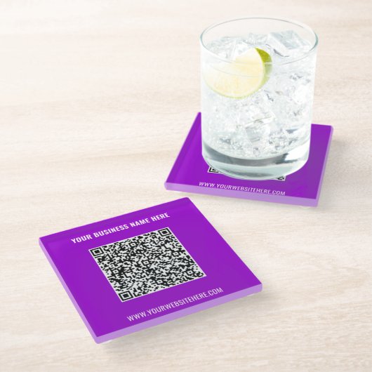 Uw QR code scaninfo aangepaste tekst glas Onderzet Glazen Onderzetter (Schuin)