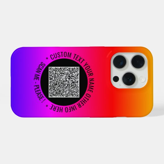 Uw QR-code scaninfo aangepaste tekst iPhone Case Hoesje (Achterkant horizontaal)