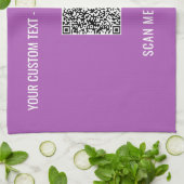 Uw QR-code scaninfo aangepaste tekst keukenhanddoe Theedoek (Gevouwen)