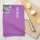Uw QR-code scaninfo aangepaste tekst keukenhanddoe Theedoek (Quarter Fold)