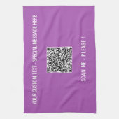 Uw QR-code scaninfo aangepaste tekst keukenhanddoe Theedoek (Verticaal)