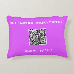 Uw QR-code scaninfo aangepaste tekst kussen