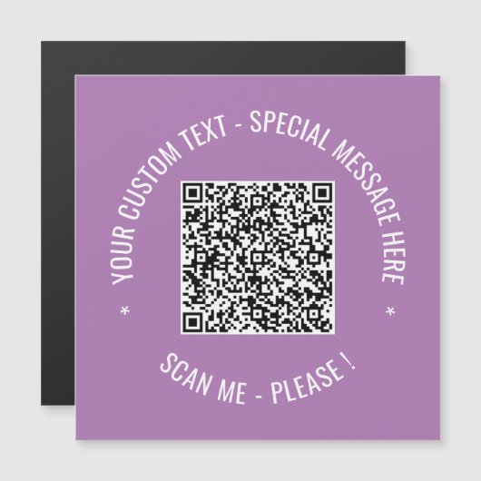 Uw QR code scaninfo aangepaste tekst magnetische K (Voorkant / Achterkant)