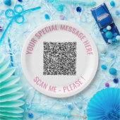 Uw QR code scaninfo aangepaste tekst papier Borden Papieren Bordje (Feest)