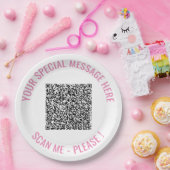 Uw QR code scaninfo aangepaste tekst papier Borden Papieren Bordje (Feest)