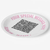 Uw QR code scaninfo aangepaste tekst papier Borden Papieren Bordje (Gekanteld)
