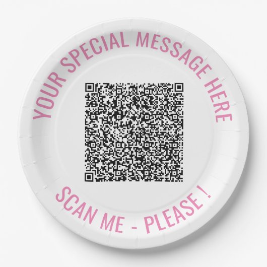 Uw QR code scaninfo aangepaste tekst papier Borden Papieren Bordje (Voorkant)