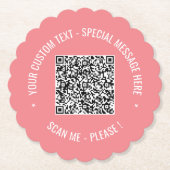 Uw QR-code scaninfo Aangepaste tekst papier Onderz Kartonnen Onderzetters (Voorkant)