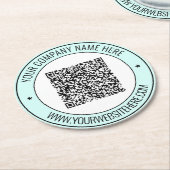 Uw QR-code scaninfo Aangepaste tekst papier Onderz Ronde Kartonnen Onderzetter (Gebogen)