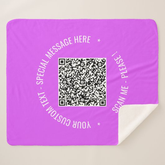 Uw QR-code scaninfo aangepaste tekst sherpa deken (Voorkant (horizontaal))