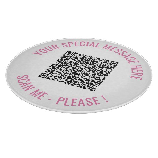 Uw QR code scaninfo aangepaste tekst snijplank (Hoek)