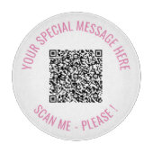 Uw QR code scaninfo aangepaste tekst snijplank (Voorkant)