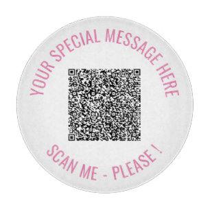 Uw QR code scaninfo aangepaste tekst snijplank