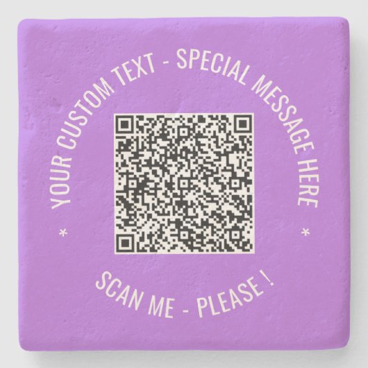 Uw QR code scaninfo aangepaste tekst steen Onderze Stenen Onderzetter (Voorkant)