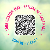 Uw QR-code scaninfo Aangepaste tekst venster Cling Raamsticker (Vel 3)