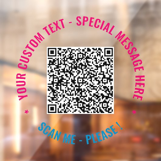 Uw QR-code scaninfo aangepaste tekst venster stick Raamsticker (Vel 2)
