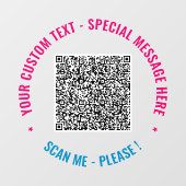 Uw QR-code scaninfo aangepaste tekst vensterfolie Raamsticker (Vel)