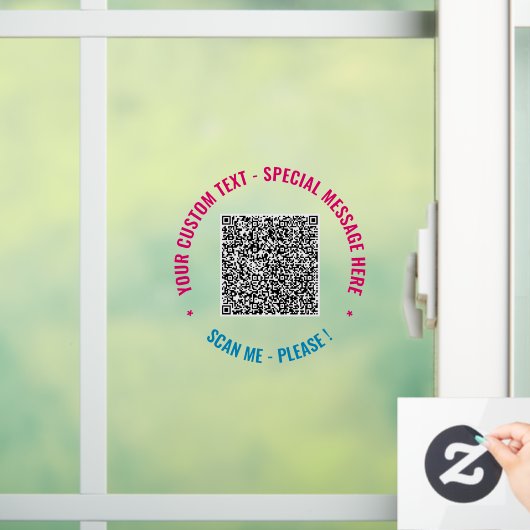 Uw QR-code scaninfo aangepaste tekst vensterfolie Raamsticker (Huis)