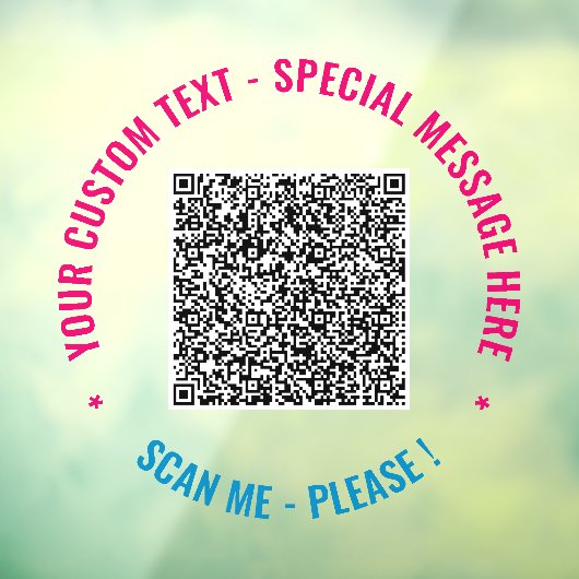 Uw QR-code scaninfo aangepaste tekst vensterfolie Raamsticker (Vel 3)