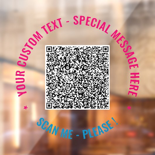 Uw QR-code scaninfo aangepaste tekst vensterfolie Raamsticker (Vel 2)