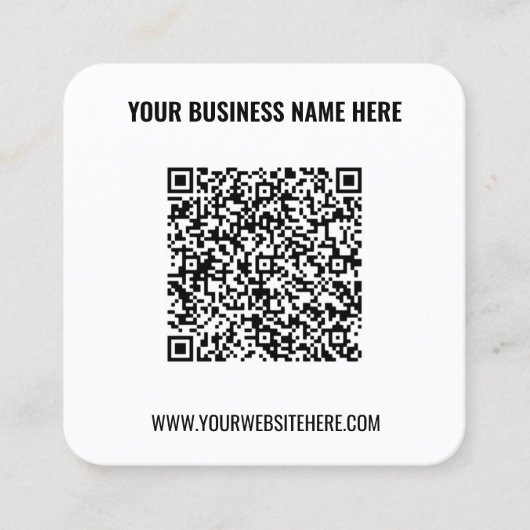 Uw QR code scaninfo aangepaste tekst Visitekaartje (Voorkant)