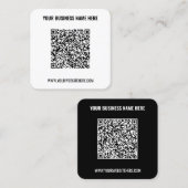 Uw QR code scaninfo aangepaste tekst Visitekaartje (Voorkant / Achterkant)