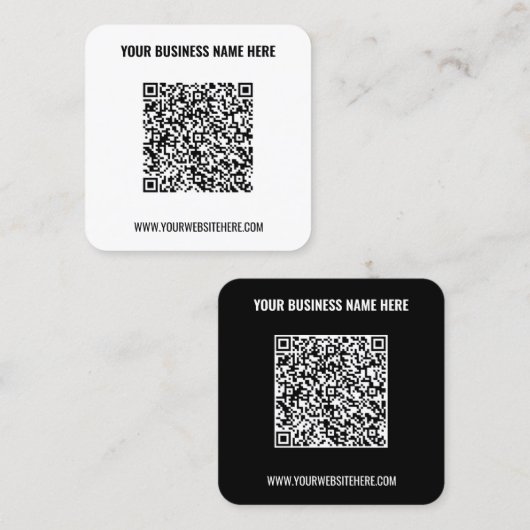 Uw QR code scaninfo aangepaste tekst Visitekaartje (Voorkant / Achterkant)