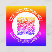 Uw QR code scaninfo aangepaste tekst Visitekaartje (Voorkant)