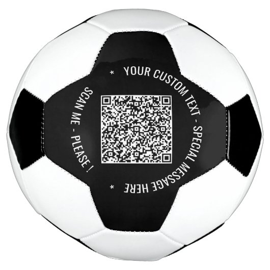 Uw QR code scaninfo aangepaste tekst Voetbal (Gedraaid)