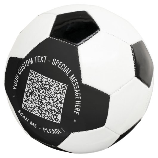Uw QR code scaninfo aangepaste tekst Voetbal (Drie kwart)