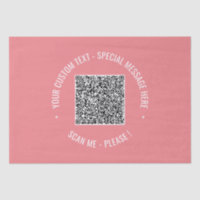Uw QR code scaninfo aangepaste tekst weefsel papie