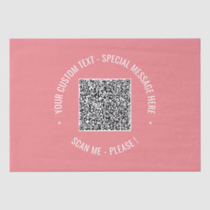 Uw QR code scaninfo aangepaste tekst weefsel papie Tissuepapier
