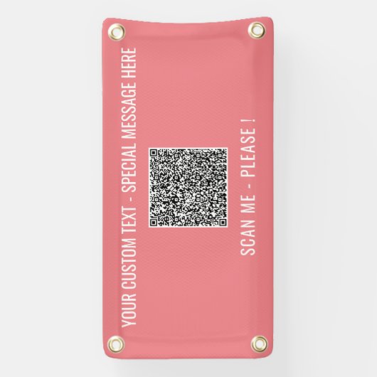 Uw QR-code scaninfo aangepaste tekstkleuren banner (Verticaal)