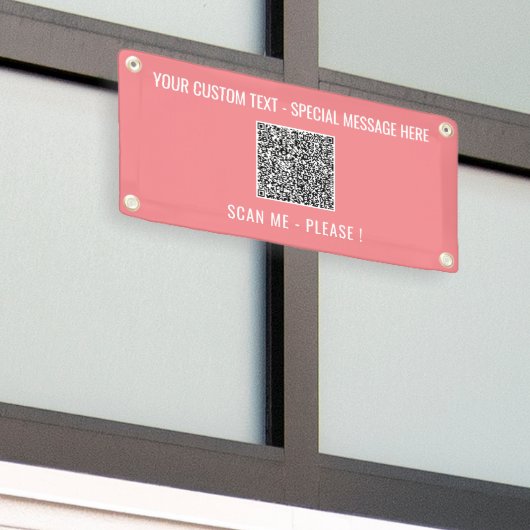 Uw QR-code scaninfo aangepaste tekstkleuren banner (Buitenkant Gebouw)