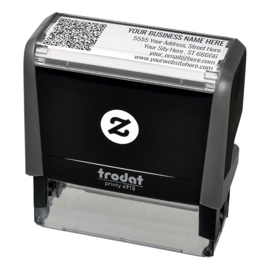 Uw QR-code scaninfo adres Zelfinkkend stempel (Product)
